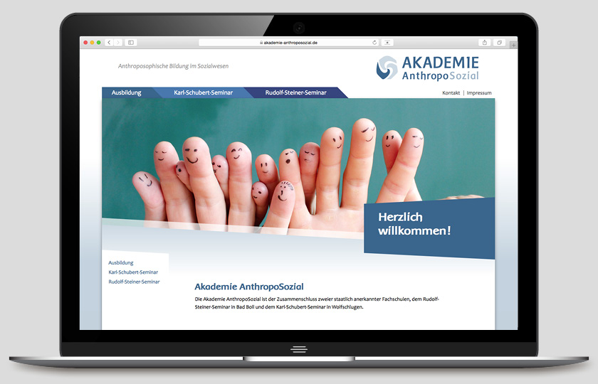 woidesign internetseite Akademie Anthroposozial
