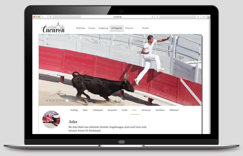 woidesign internetseite Ferienhaus Cucuron