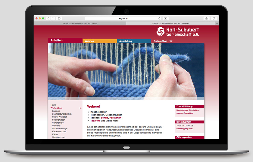 woidesign internetseite der Karl-Schubert-Gemeimschaft